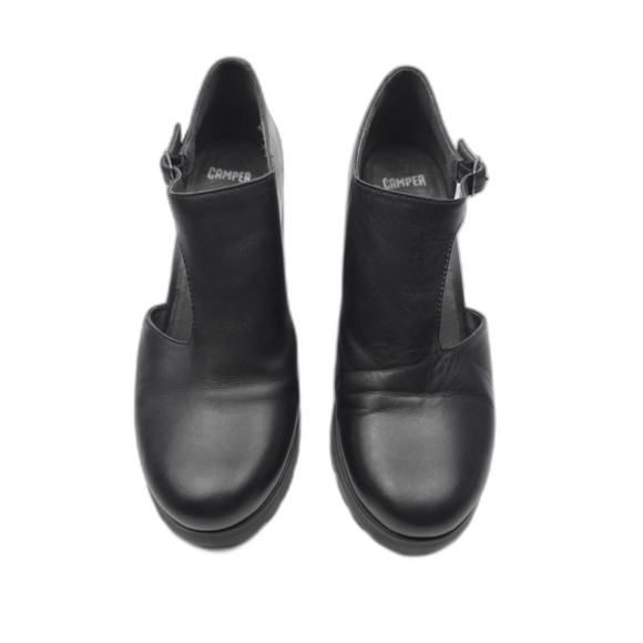 CAMPER Anouk Lug Sole Platform Dark Academia Preppy Grunge 90s Y2k Black Leather - Picture 4 of 10